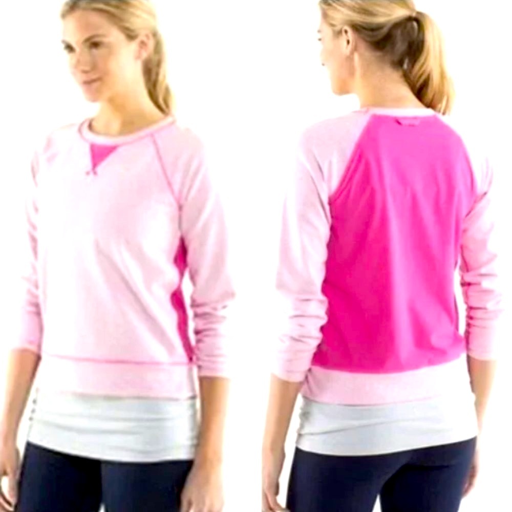 Lululemon Two Tone Pink Voyage Pullover Sweatshirt Sz- 4
